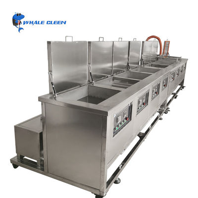 Limpador ultrassônico industrial de 28 khz/40 khz oito tanques com limpeza, enxágue e secagem