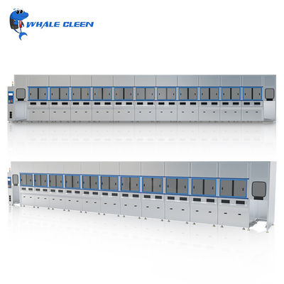 Limpeza ultrassônica automática PLC multi-tanque de 175L com braço mecânico para peças automotivas e metálicas